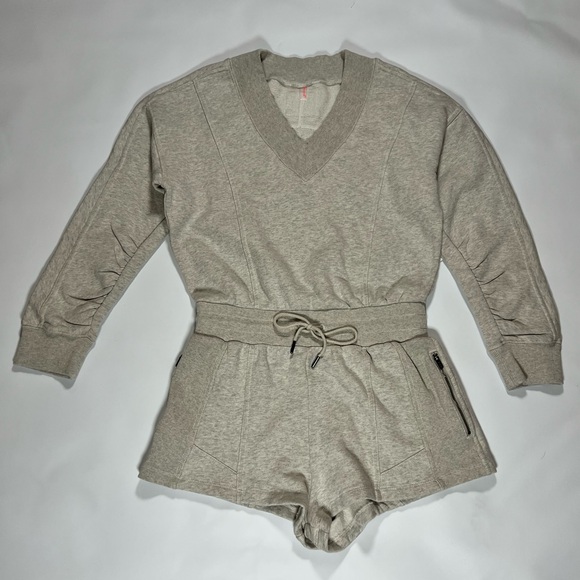 Free People Movement Intercept Romper Heather Gray Cozy Athleisure Lounge | NWT - Picture 4 of 10